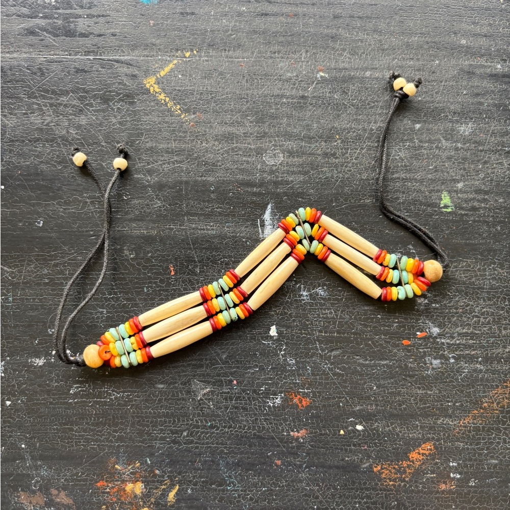 vintage bone and bead bracelet